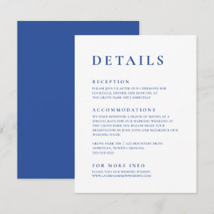 Marseille Bleu & White Modern Minimalist Elegant Enclosure Card