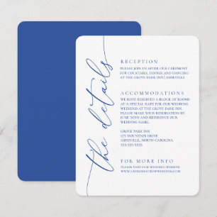 Marseille Bleu & White Modern Minimalist Wedding 2 Enclosure Card
