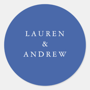 Marseille Bleu White Modern Wedding Envelope Seals