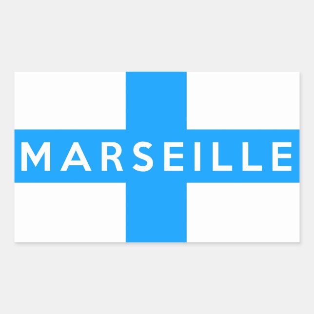 marseille city flag france country name text sticker (Front)