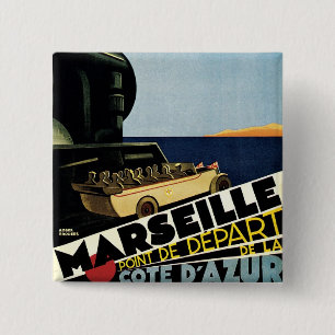 Marseille ~ Cote D'Azur 2 Inch Square Button