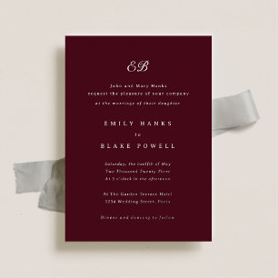 Marseille Elegant Burgundy & Silver Foil Wedding