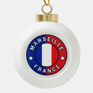 Marseille France Ceramic Ball Christmas Ornament
