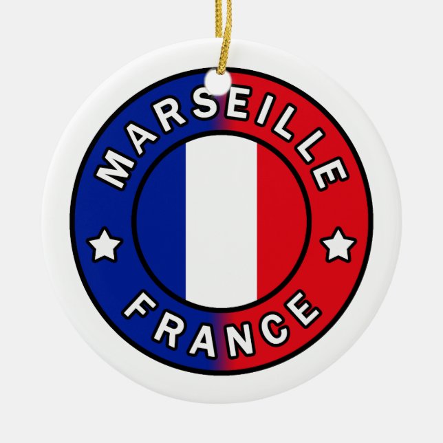 Marseille France Ceramic Ornament (Front)