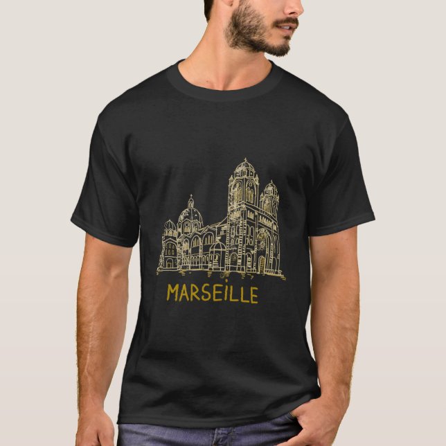 Marseille France Hand Drawn T-Shirt (Front)