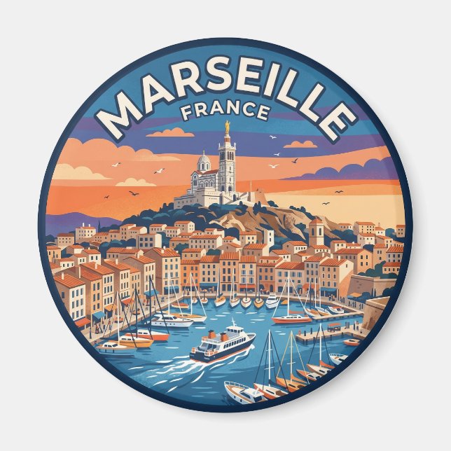 Marseille France Magnet (Front)