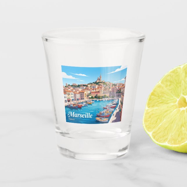 Marseille France Shot Glass (Front)