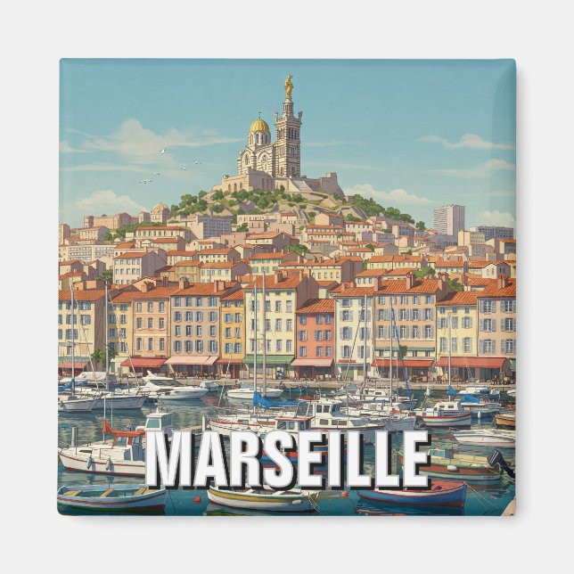 Marseille France Travel Magnet (Front)