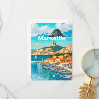 Marseille France Travel Postcard, Marseille Postca Thank You Card
