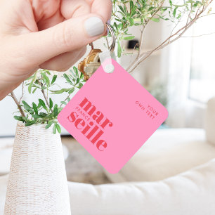 Marseille France typography Keychain