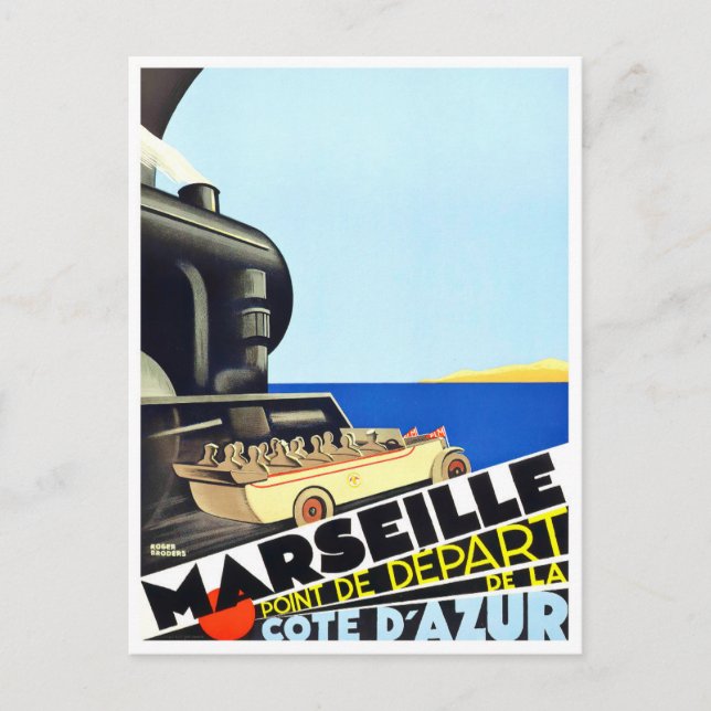 Marseille France vintage travel Postcard (Front)