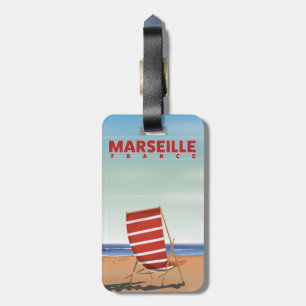 Marseille France vintage travel poster Luggage Tag