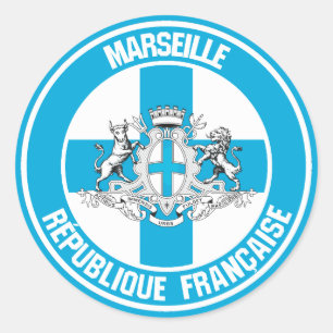 Marseille Round Emblem Classic Round Sticker