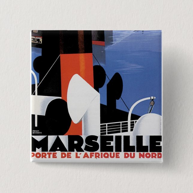 Marseilles Poster 2 Inch Square Button (Front)
