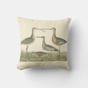 Marsh Bird Curlew Snipe Birding Throw Pillow