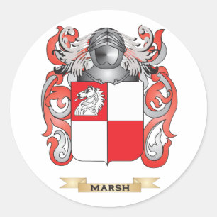 Marsh Coat of Arms (Family Crest) Classic Round Sticker