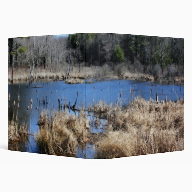 Marsh In Spring Nature Art Binder (Background)