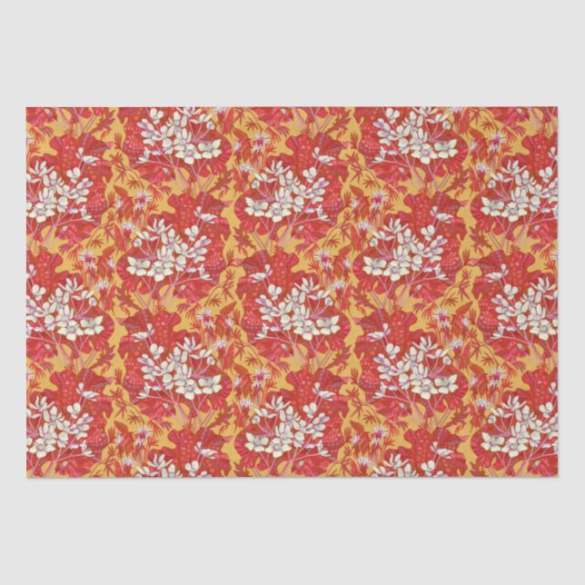 Marsh Marigold Wildflowers Buttercup Flowers Red Tissue Paper (Front)