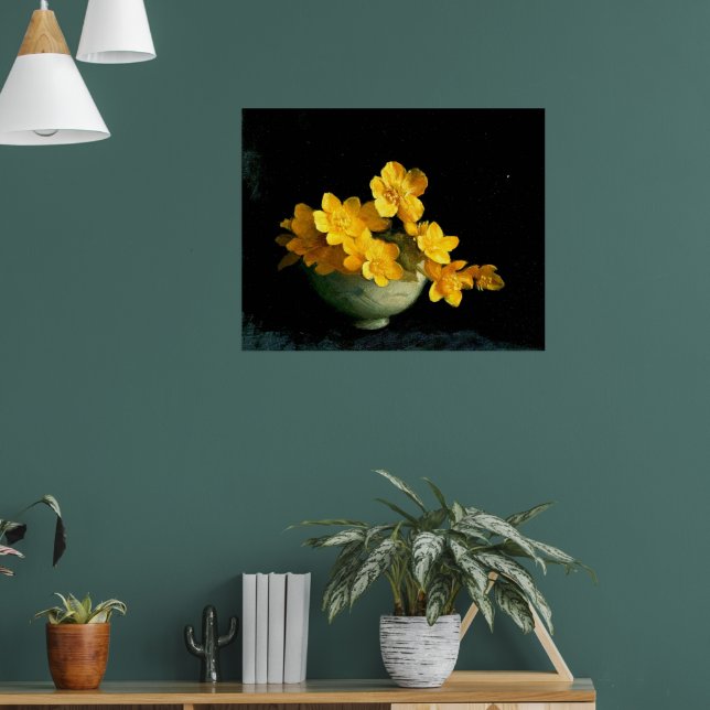 Marsh Marigolds, still life painting Poster (Living Room 1)