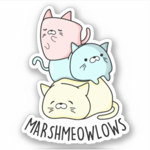 Marsh-meow-lows Funny Cat Marshmallow Pun