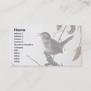 Marsh wren business card