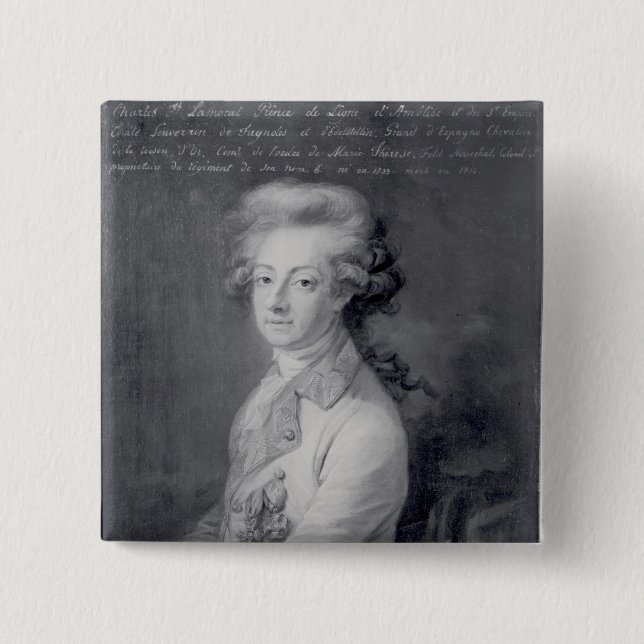 Marshal Charles-Joseph  Prince de Ligne 2 Inch Square Button (Front)
