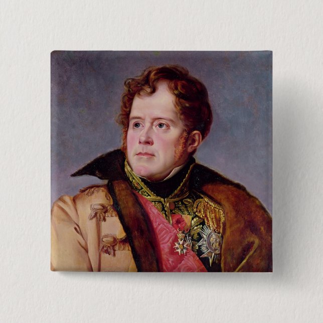 Marshal Michel Ney  Duke of Elchingen, c.1804 2 Inch Square Button (Front)