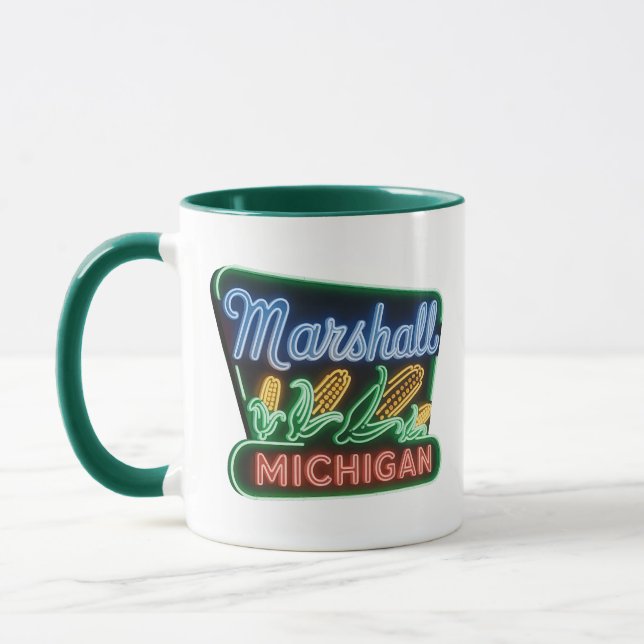 Marshal Michigan Neon Corn Sign  Mug (Left)