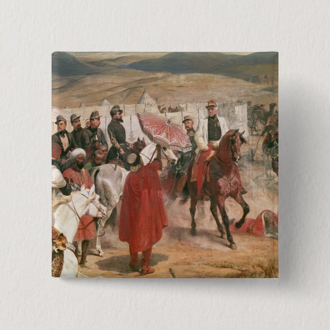 Marshal Thomas Bugeaud and Colonel Joseph 2 Inch Square Button (Front)