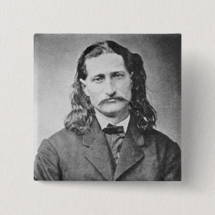 Marshal Wild Bill Hickok Old West Gunfighter 2 Inch Square Button