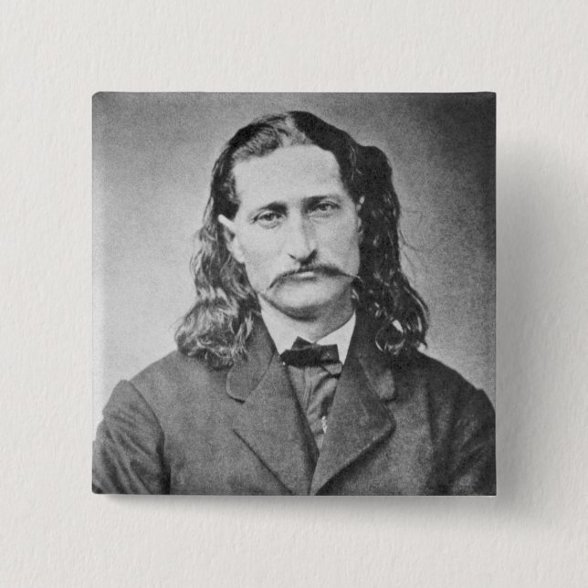 Marshal Wild Bill Hickok Old West Gunfighter 2 Inch Square Button (Front)