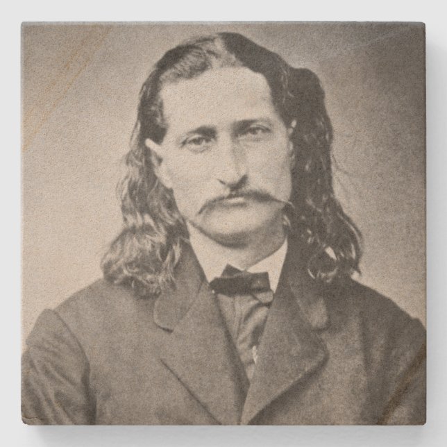 Marshal Wild Bill Hickok Old West Gunfighter Stone Coaster (Front)