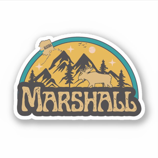 Marshall, Alaska Sticker (Front)