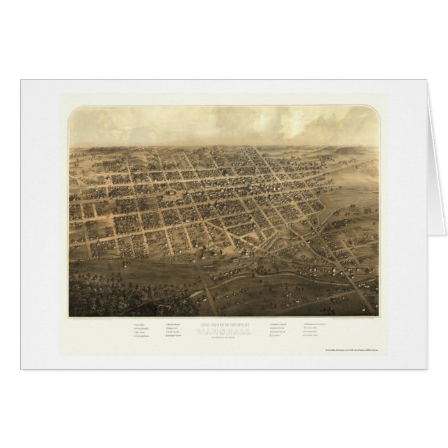 Marshall, carte panoramique de MI - 1868 (Devant horizontal)