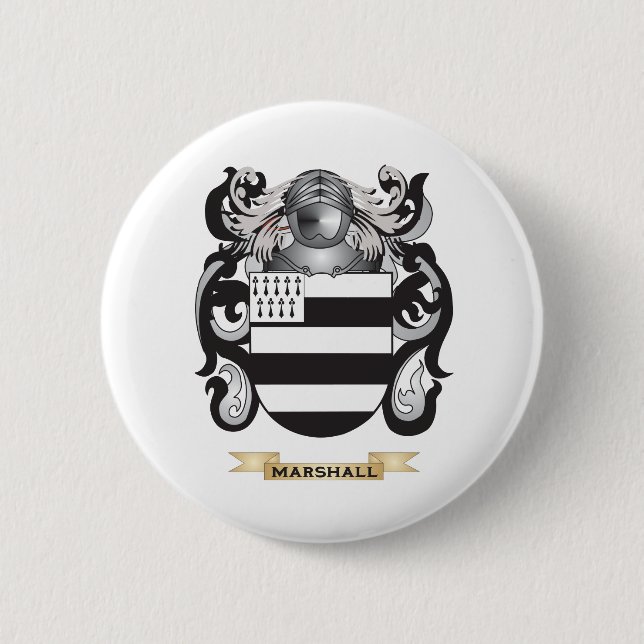 Marshall Coat of Arms (Family Crest) 2 Inch Round Button (Front)