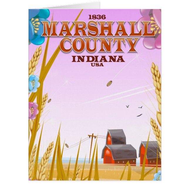Marshall County '1836' Indiana travel poster. (Front)
