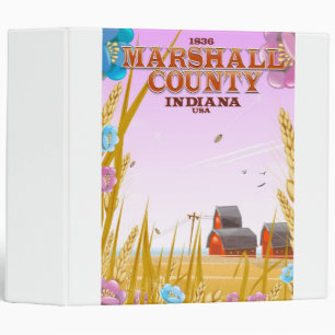 Marshall County '1836' Indiana travel poster. Binder