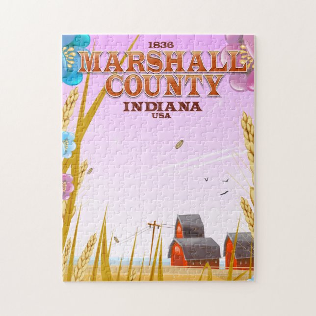Marshall County '1836' Indiana travel poster. Jigsaw Puzzle (Vertical)
