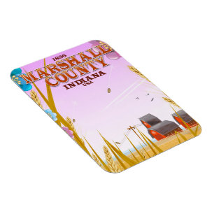 Marshall County '1836' Indiana travel poster. Magnet