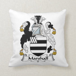 Marshall Family Crest Throw Pillow