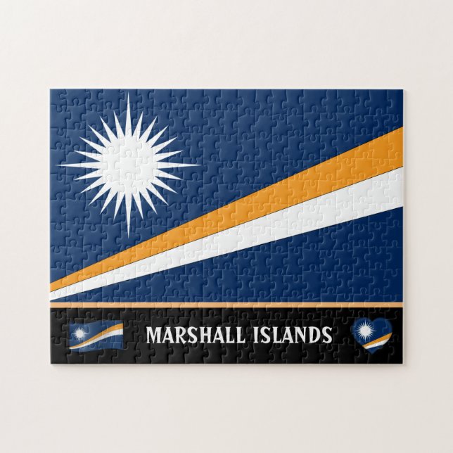 Marshall Flag & Marshall country / Marshall Island Jigsaw Puzzle (Horizontal)