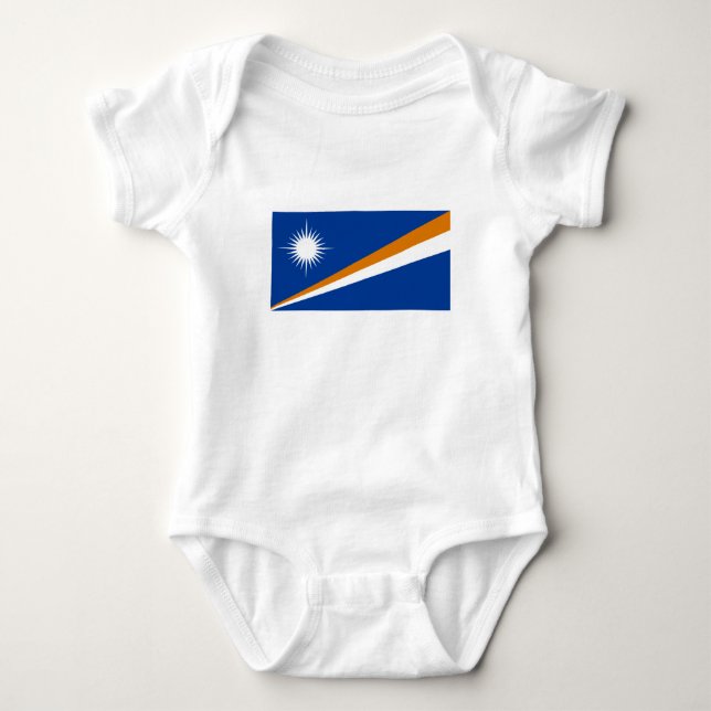 Marshall Islands Flag Baby Bodysuit (Front)