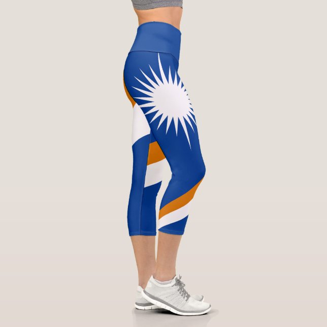Marshall Islands Flag Capri Leggings (Right)