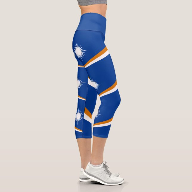 Marshall Islands Flag Capri Leggings (Right)