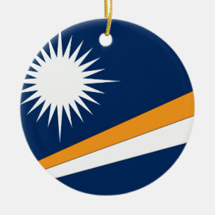 Marshall Islands Flag Ceramic Ornament