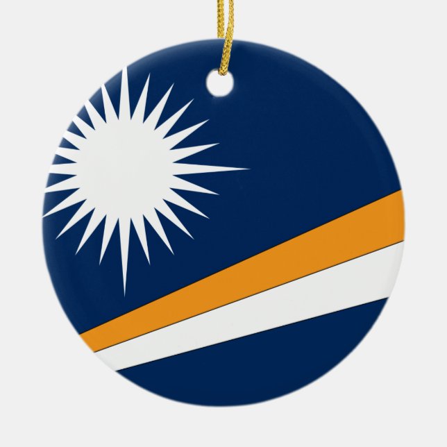 Marshall Islands Flag Ceramic Ornament (Front)
