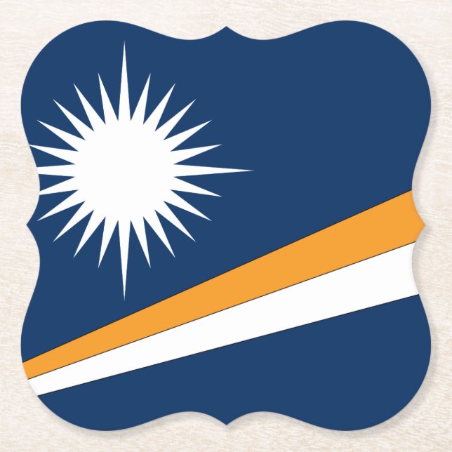Marshall Islands Flag Paper Coaster (Front)