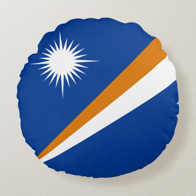 Marshall Islands Flag Round Pillow (Front)