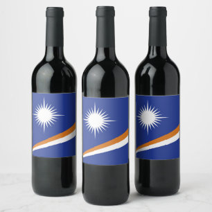Marshall Islands flag Wine Label
