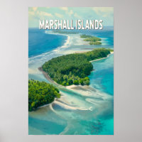 Marshall Islands Illustration Travel Art Vintage
